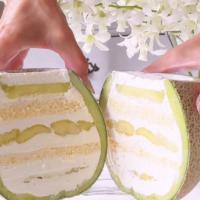 今年の夏休みは丸ごとメロンケーキ作りに挑戦！！
