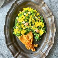 テーブルにミモザ満開♪