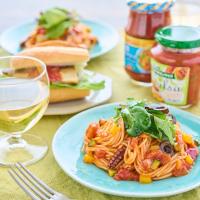 【アンナマンマ 冷製パスタソース】と【カゴメ サルサ】で、簡単革命！夏恋トマト冷製麺、始めました♪