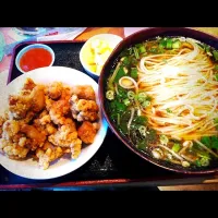 Popcorn Chicken with Noodles in Veal Broth|melodyさん