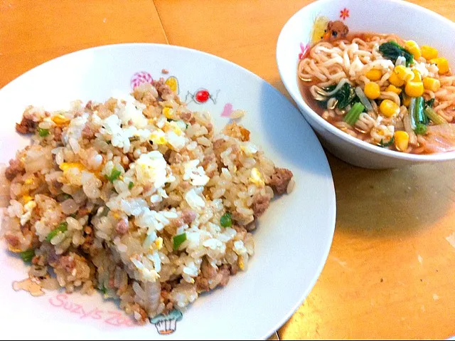 炒飯とミニラーメン|ちゃこさん