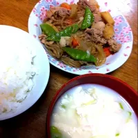 Snapdishの料理写真:肉じゃが。ゆしどうふ。|りささん