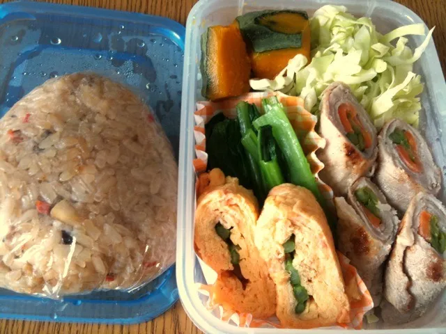 昼弁当。冷凍庫してあったものたち|まっきーさん