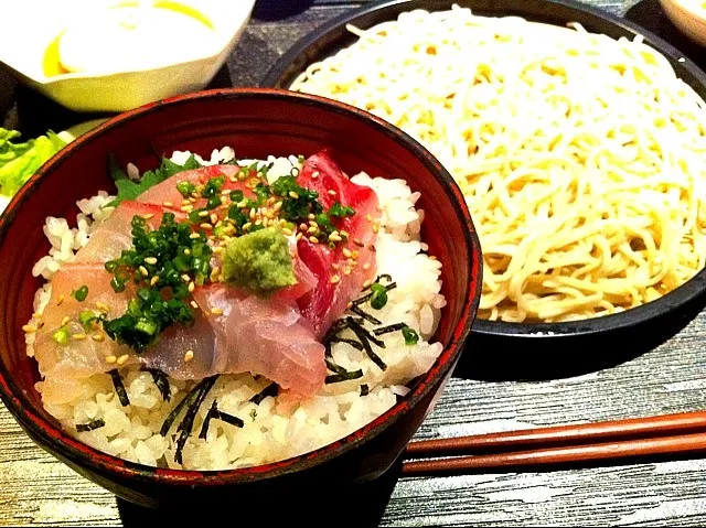 せいろそばと鯛丼|おばた しげのぶさん