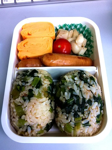 野沢菜のおにぎり弁当|hoさん