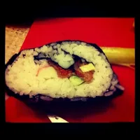 Snapdishの料理写真:inside out tripple giant seaweed salmon sushi|laurentia rosalinaさん