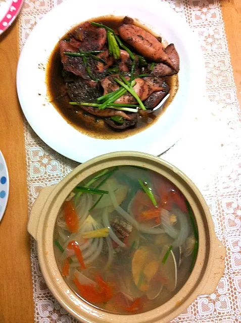 sauted squid wid clum soup|jennifer yoshidaさん