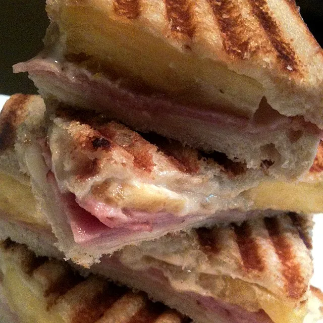 Snapdishの料理写真:Ham and Pineapple Panini with Mozzarella Cheese|Monina Baronganさん