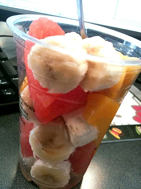 fresh fruit - banana, pineapple, peaches and watermelon|Monina Baronganさん