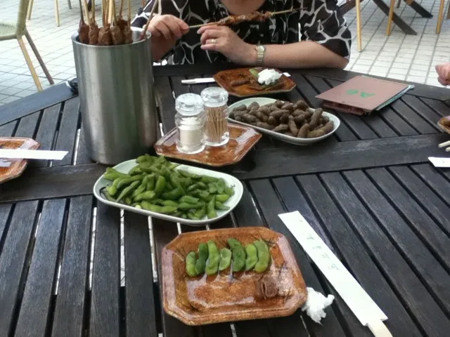 Snapdishの料理写真:bbq lamb, peanuts and beans|connieさん