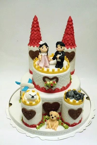 wedding cake-castle|facebook.com/puddingcoさん