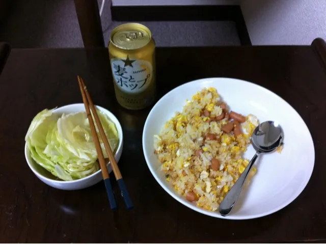 明太子焼飯、キャベツ浅漬け|大川 達之さん