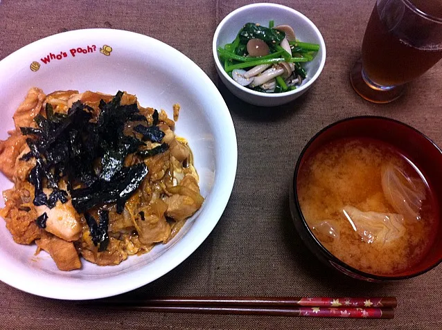 親子丼/ほうれん草ナムル|なるみさん