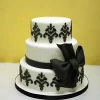 b&w weddimg cake|facebook.com/puddingcoさん