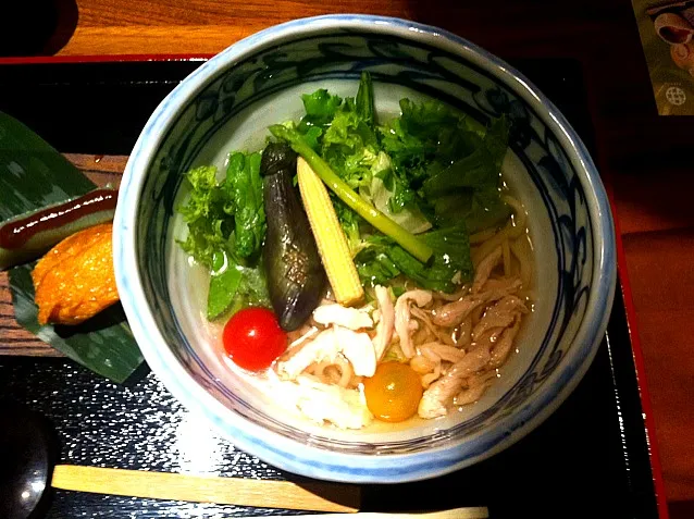 蒸し鶏と姫野菜の冷やしうどん。|r1990297さん