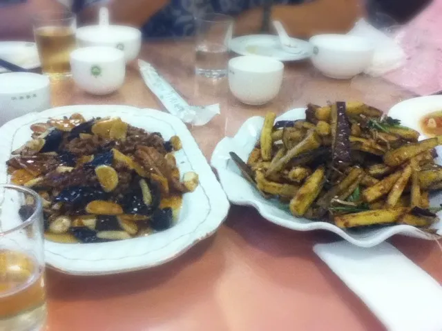 fried eggplant (right) and 腰花 (left)|connieさん