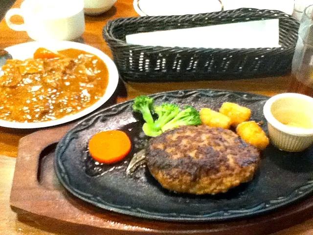 Snapdishの料理写真:ハンバーグ&カレー|pochiwankojpさん