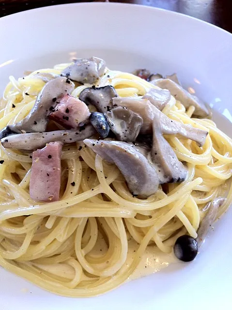 mushroom & panchetta carbonara|Miki Kujiraiさん