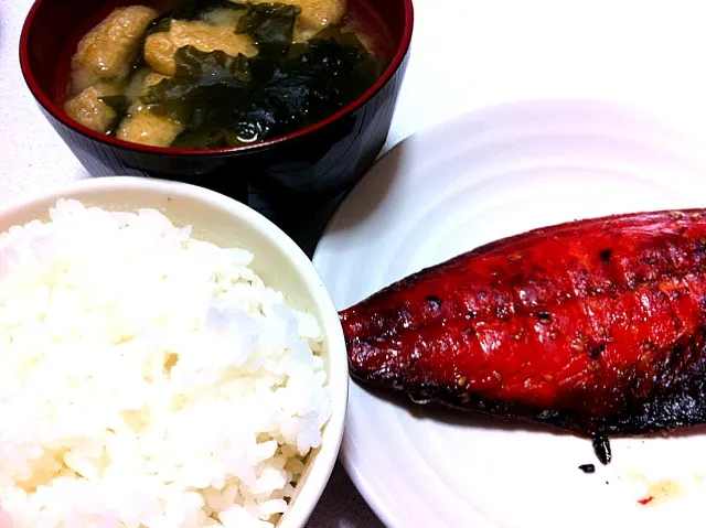 鯖の味醂干しとお味噌汁|みぃさん