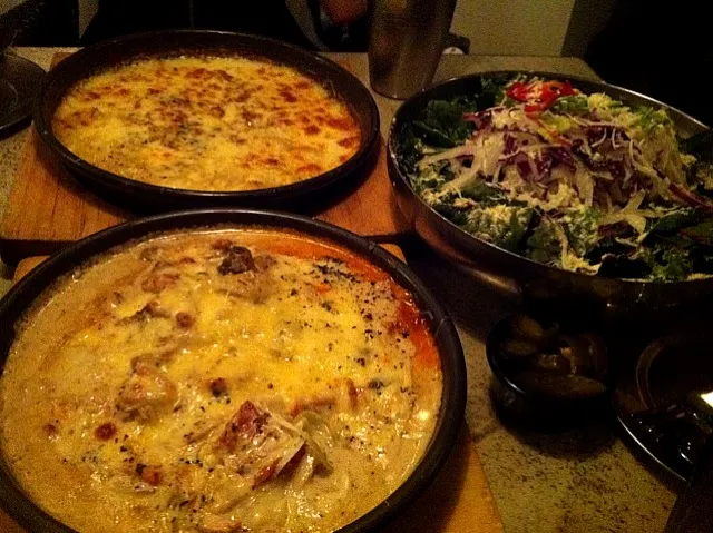 Snapdishの料理写真:Cheesepizza&Risotto&Saladpasta|minaさん