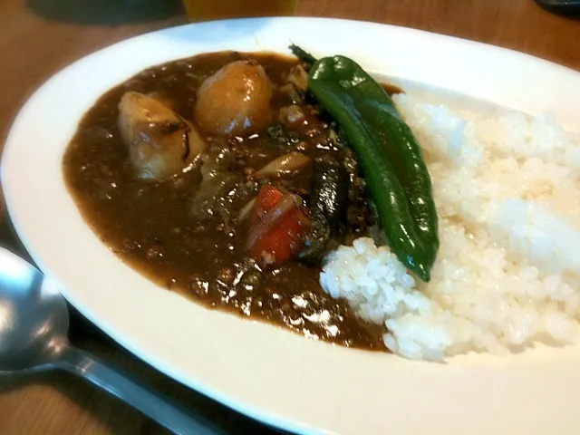 Snapdishの料理写真:ジャンボししとうカレー|dan_mesiさん