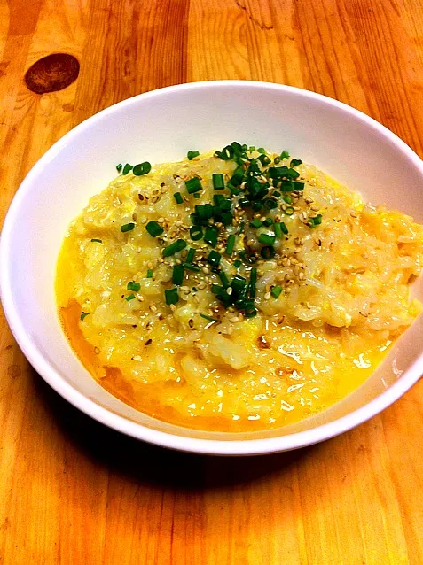 昨日の海南鶏飯の残りで作った鶏粥|角田琢磨さん