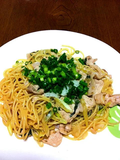 豚肉と葱のおろしポン酢パスタ|natsuさん