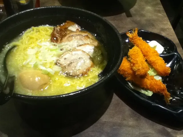 Aoba shoi cha shu ramen with fried ebi :3|myleneさん