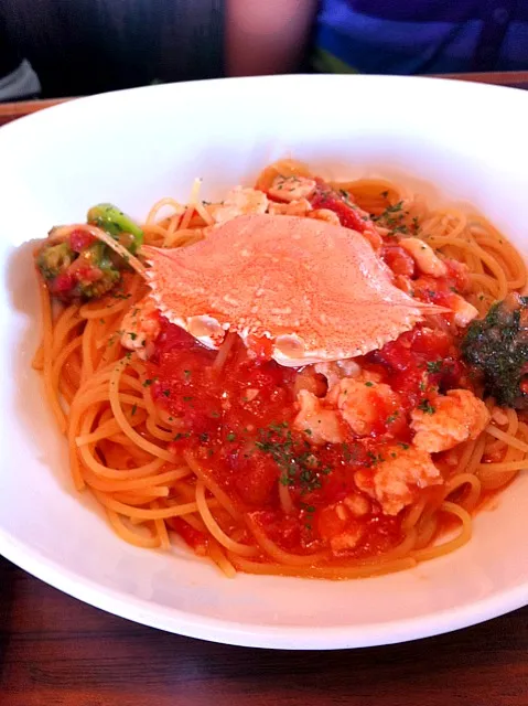 blue crab pasta in tomato sauce|cathrina kobayashiさん