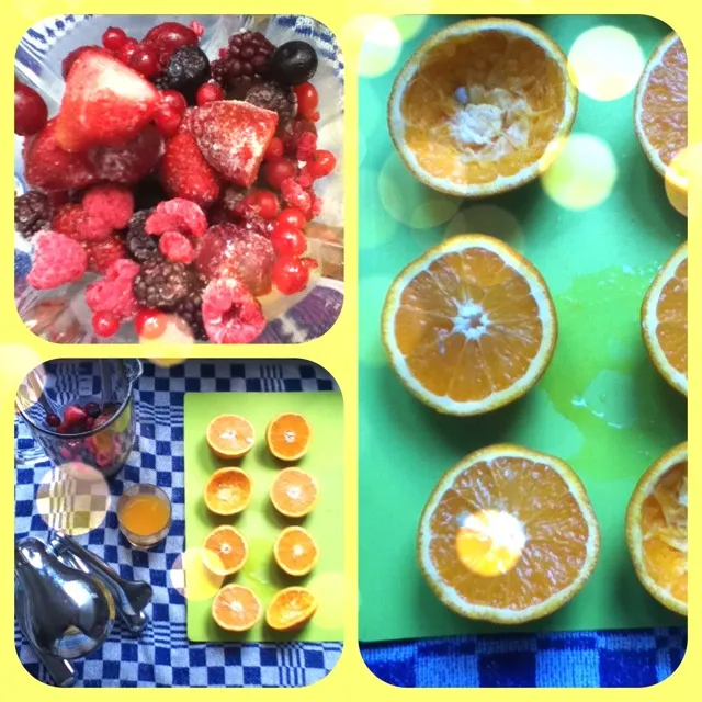 assorted berries, cherry, orange smoothie.|Rurie van Sarkさん