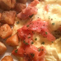 salmon and chive omelet|cortney shirodaさん