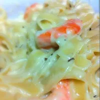 carbonara and shrimp fetuccini|jumiさん