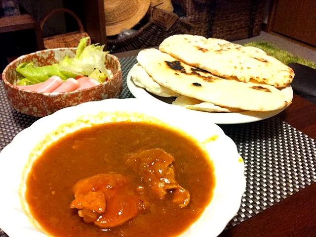 チキンカレーとナン|まさえさん