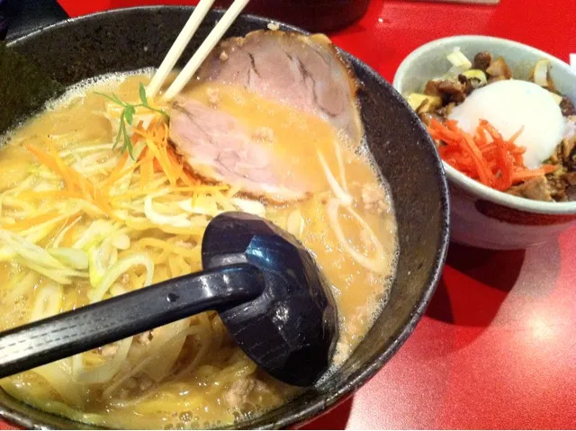 合わせ味噌ラーメン ネギチャーシュー丼|とあさん