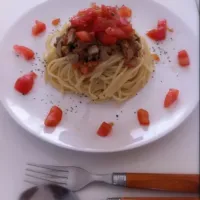 トマトとツナの冷静パスタ|わぃこさん