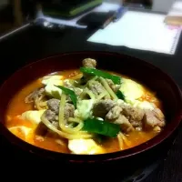 Snapdishの料理写真:韓国風スンドゥブラーメン|kaoriさん