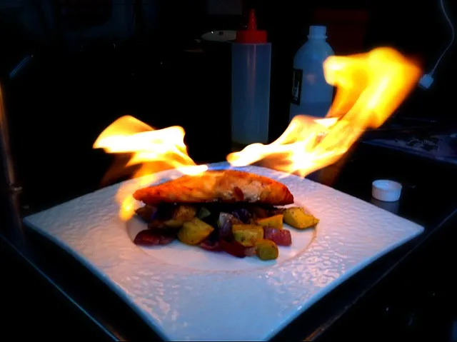 flaming salmon fillet|Robbyさん