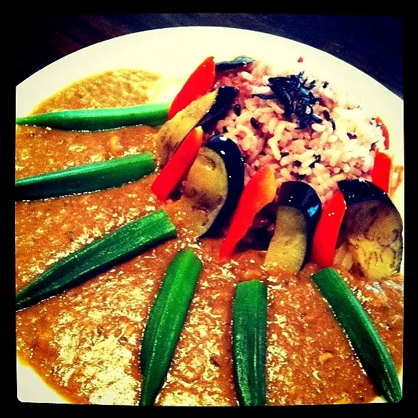 Snapdishの料理写真:夏野菜の豆カレー お日さま仕様(●´∀`●)|Assaさん