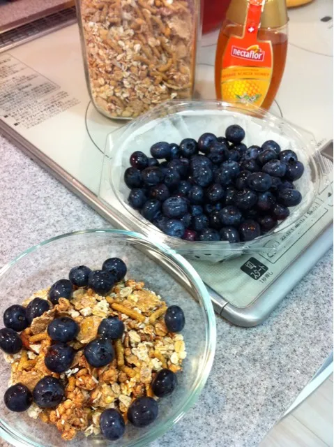 cereal and farmers market blueberries|lauren shannonさん