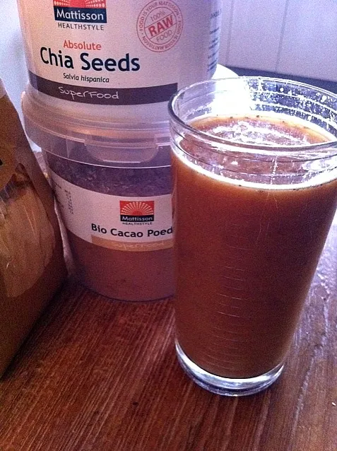 superpowerjuice Meloen sinaasappel chiaseed, raw cacao en maca poeder|Rene Onstenkさん