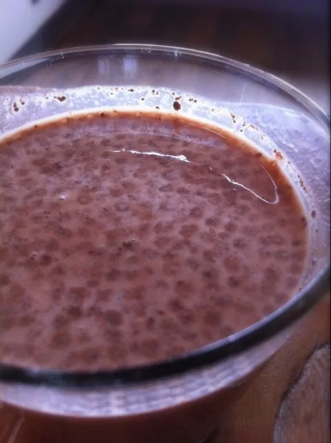 raw choco - maca - chai seeds- honing- stevia shake|Rene Onstenkさん