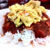 Snapdishの料理写真:Rice with Tomato-based sauce and scrambled eggs|Karen Seeさん