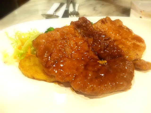 薑汁煎豬柳 pan fried pork with ginger sauce|ricoさん