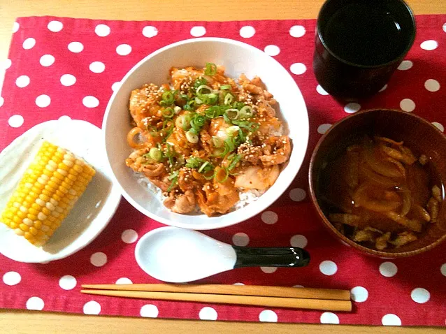 豚キムチ丼|あやこさん