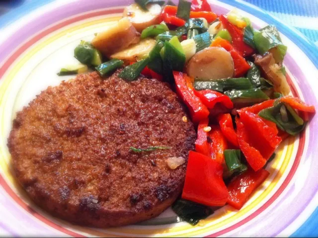 tofu burger with veggies|Gabiさん