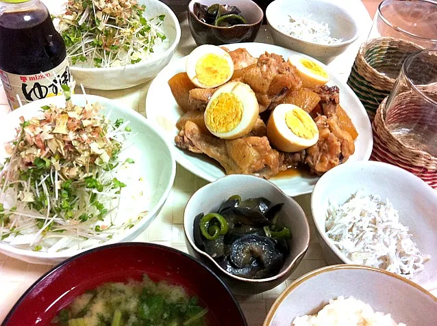 鶏肉と大根の甘辛煮、大根のサラダなど|tomoさん