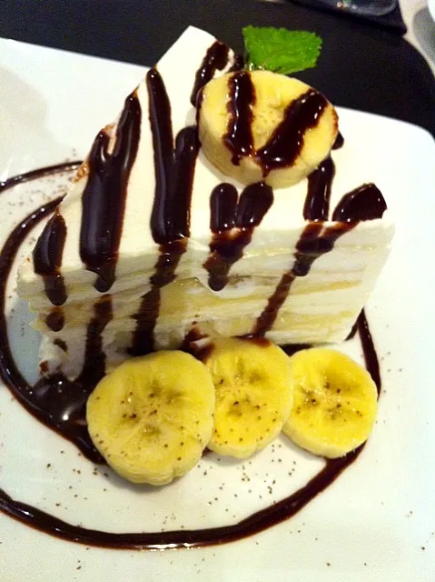 Banana Chocolate Crepe Cake|about.me/pinku_nekoさん