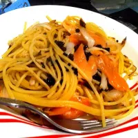 pasta con cabia y salmon|yukihikoさん