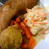 Snapdishの料理写真:Baked Chicken Leg With Coleslaw and Mashed Potato|Jah Widjajaさん