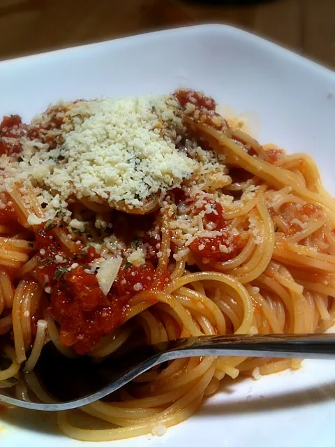 トマトの缶詰パスタ|ちえさん